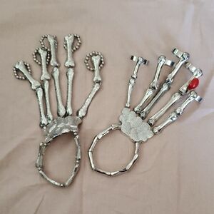 Silver Skeleton Hand Bracelets